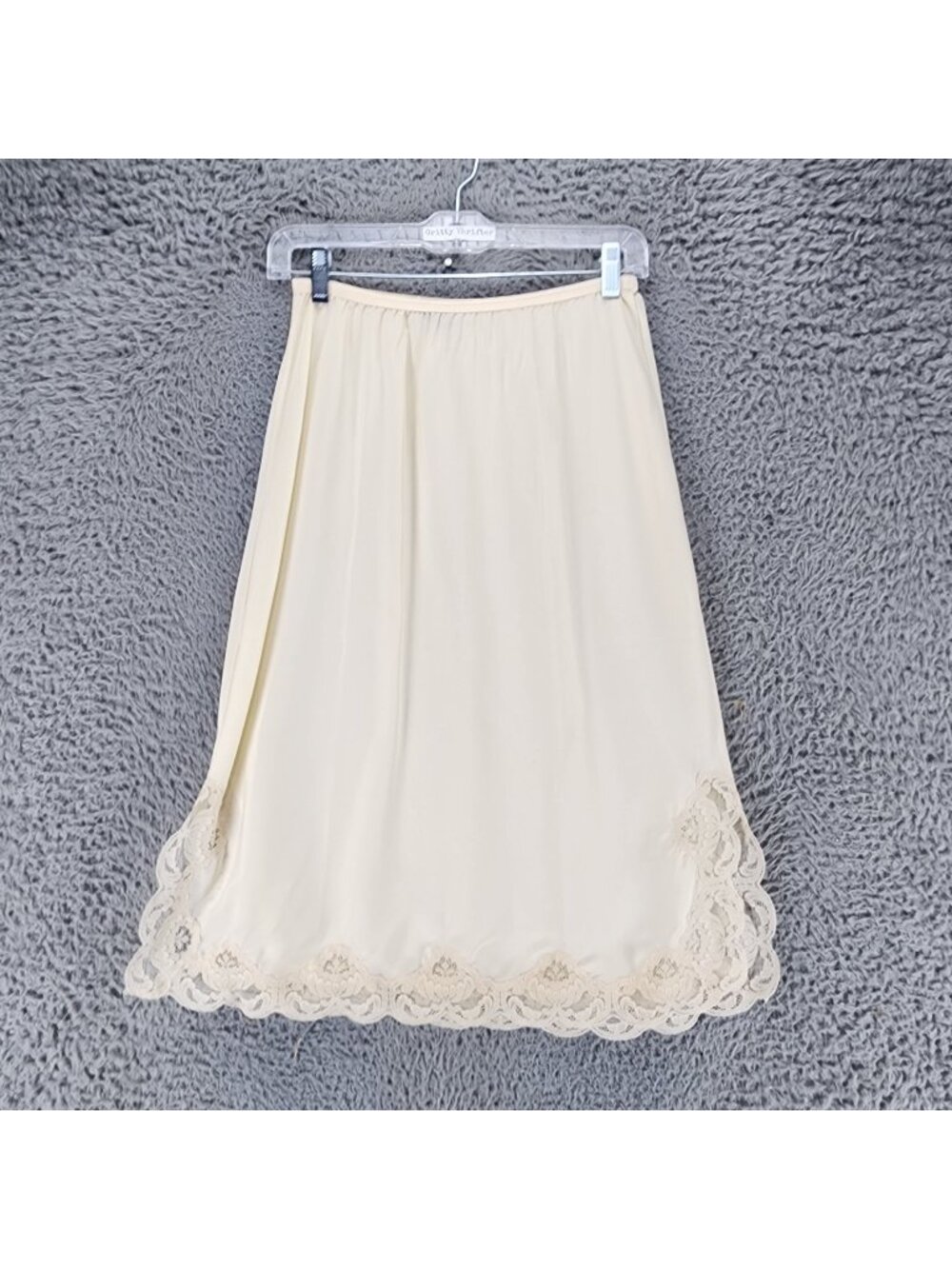 Lady Lynne Intimates Half Slip Womens Large Cream USA Union Made Lace Trim
